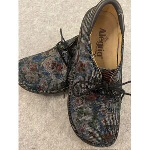 Alegria Women's Floral Print Leather Comfort Lace‎ Up Shoes EU Sz 36/US Sz 5.5